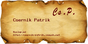 Csernik Patrik névjegykártya